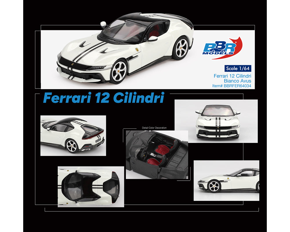 BBR Models 1:64 Ferrari 12 Cilindri – Bianco Avus White – Limited