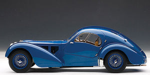 AUTOart 1:18 1938 BUGATTI 57 SC ATLANTIC - BLUE WITH BLUE METAL WIRE-SPOKE WHEELS