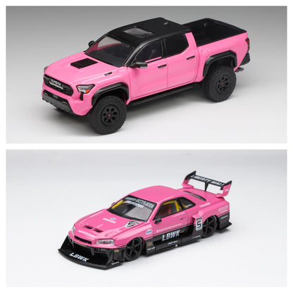 Bundle DiecastTalk Exclusive Pink Tacoma 3.0 + MiniGT Nissan LB-ER34 Pink (PRE-SALE)