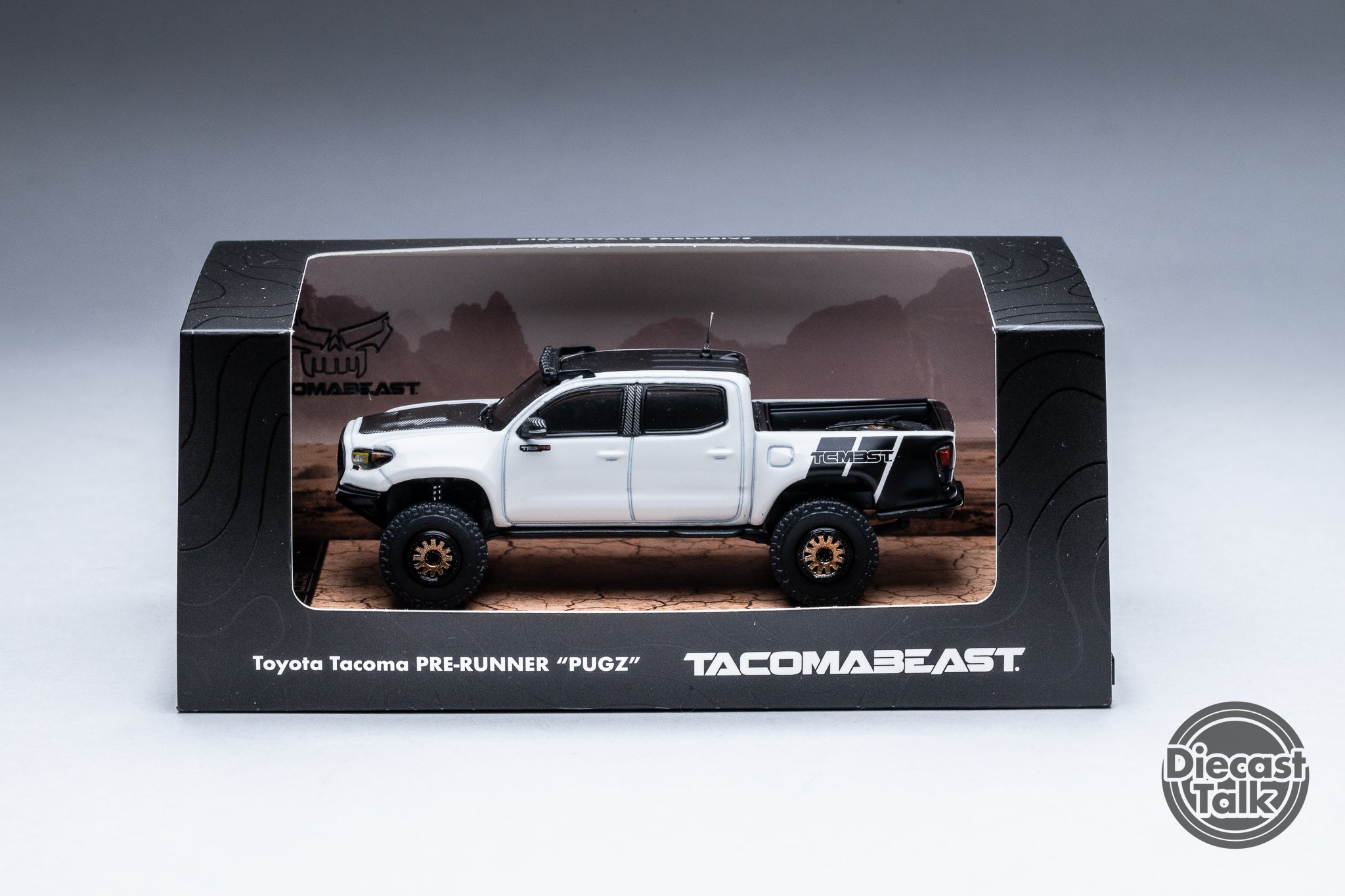 GCD DiecastTalk Exclusive 1/64 Toyota Tacoma Pre-Runner PUGZ TRD PRO W