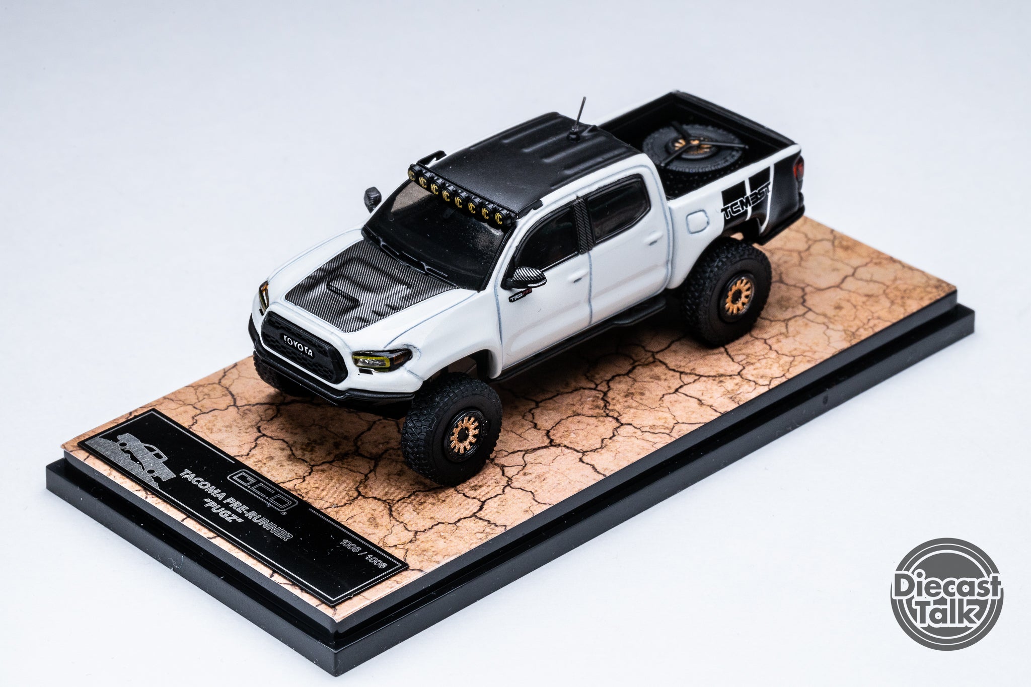 GCD DiecastTalk Exclusive 1/64 Toyota Tacoma Pre-Runner PUGZ TRD PRO W