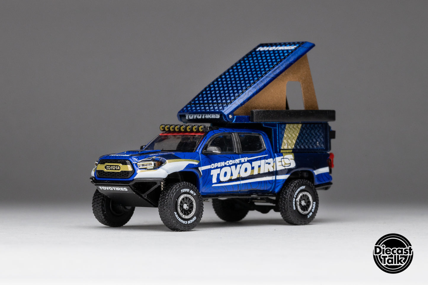 GCD DiecastTalk Exclusive 1/64 Toyota Tacoma Camper “TOYOTIRES” Ltd 1008pcs