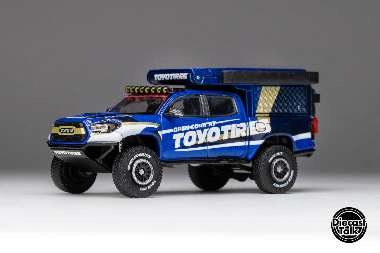 GCD DiecastTalk Exclusive 1/64 Toyota Tacoma Camper “TOYOTIRES” Ltd 1008pcs