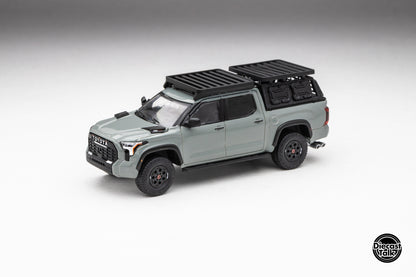 DiecastTalk Exclusive GCD 1/64 Toyota Tundra TRD PRO Lunar Rock with roof rack & accessories