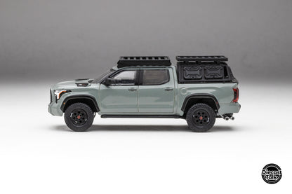 DiecastTalk Exclusive GCD 1/64 Toyota Tundra TRD PRO Lunar Rock with roof rack & accessories