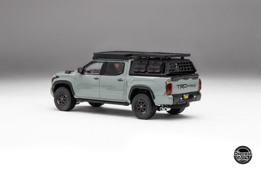 DiecastTalk Exclusive GCD 1/64 Toyota Tundra TRD PRO Lunar Rock with roof rack & accessories