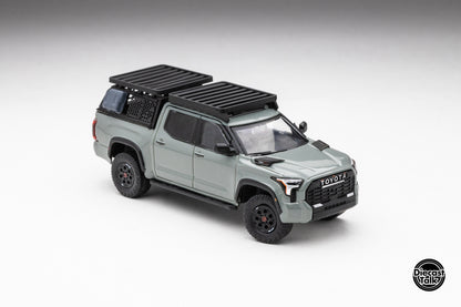 DiecastTalk Exclusive GCD 1/64 Toyota Tundra TRD PRO Lunar Rock with roof rack & accessories