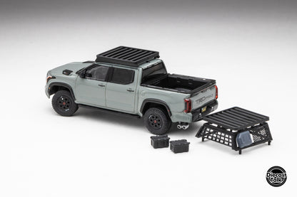 DiecastTalk Exclusive GCD 1/64 Toyota Tundra TRD PRO Lunar Rock with roof rack & accessories