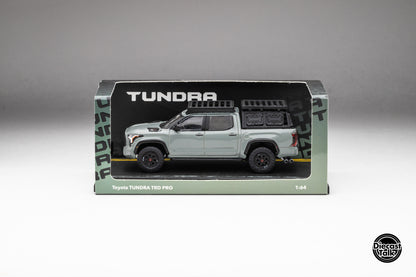 DiecastTalk Exclusive GCD 1/64 Toyota Tundra TRD PRO Lunar Rock with roof rack & accessories