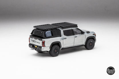DiecastTalk Exclusive GCD 1/64 Toyota Tundra TRD PRO Lunar Rock with roof rack & accessories