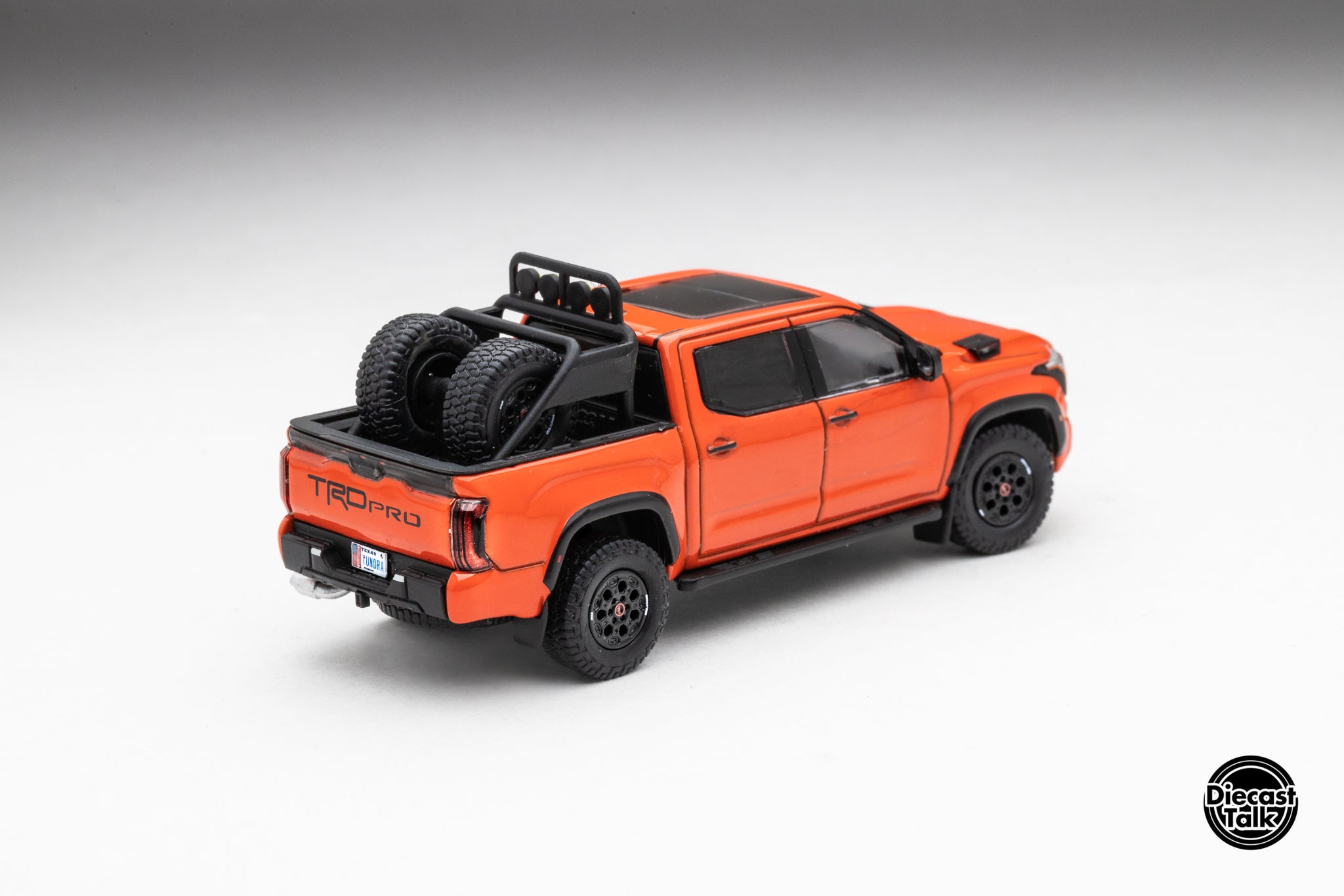 DiecastTalk Exclusive GCD 1/64 Toyota Tundra TRD PRO Solar Octane with