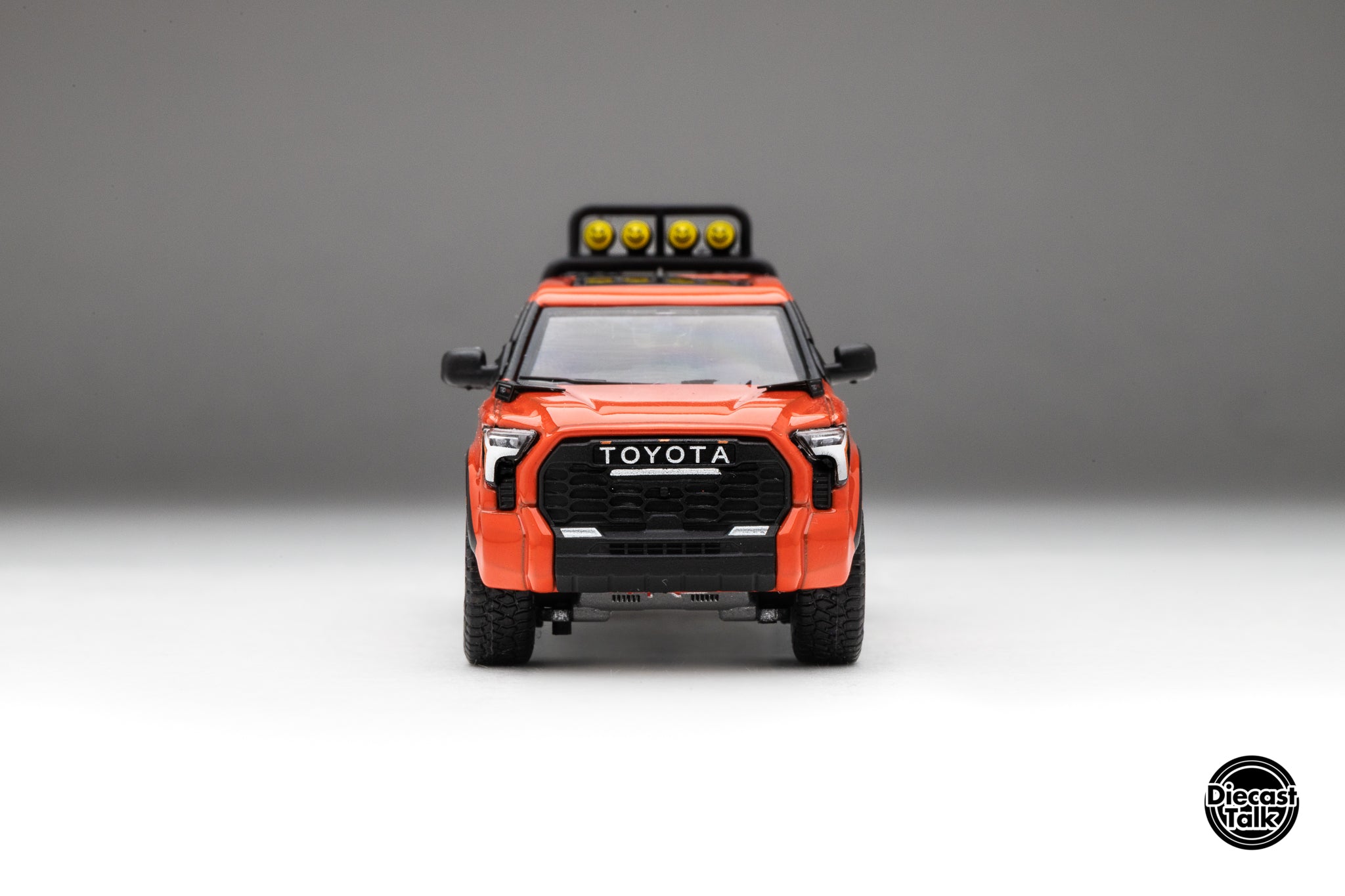DiecastTalk Exclusive GCD 1/64 Toyota Tundra TRD PRO Solar Octane with