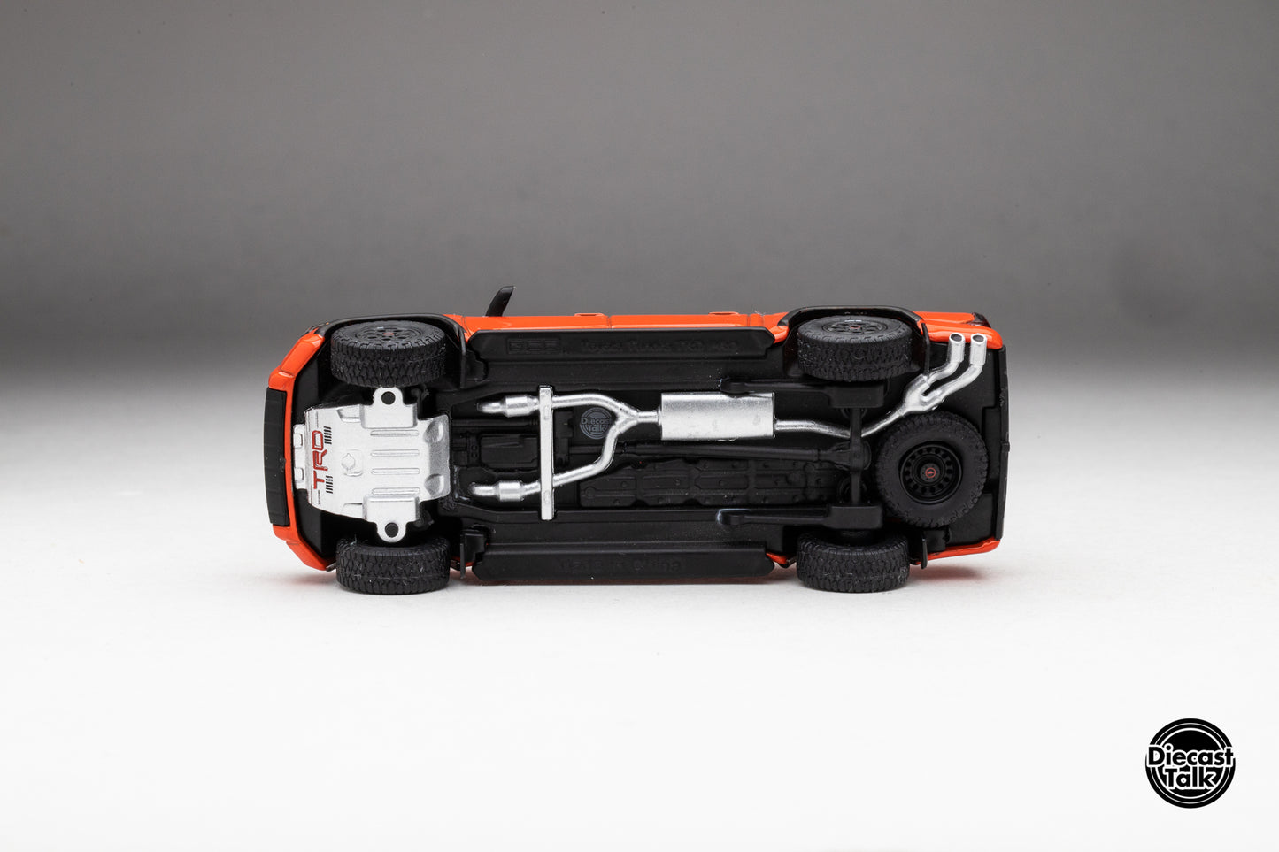 DiecastTalk Exclusive GCD 1/64 Toyota Tundra TRD PRO Solar Octane with accessories