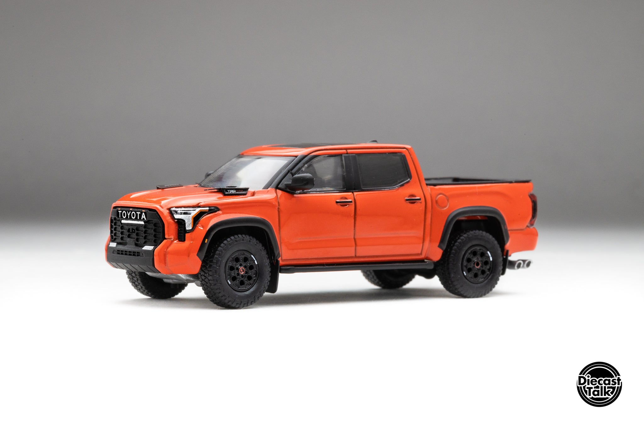DiecastTalk Exclusive GCD 1/64 Toyota Tundra TRD PRO Solar Octane with