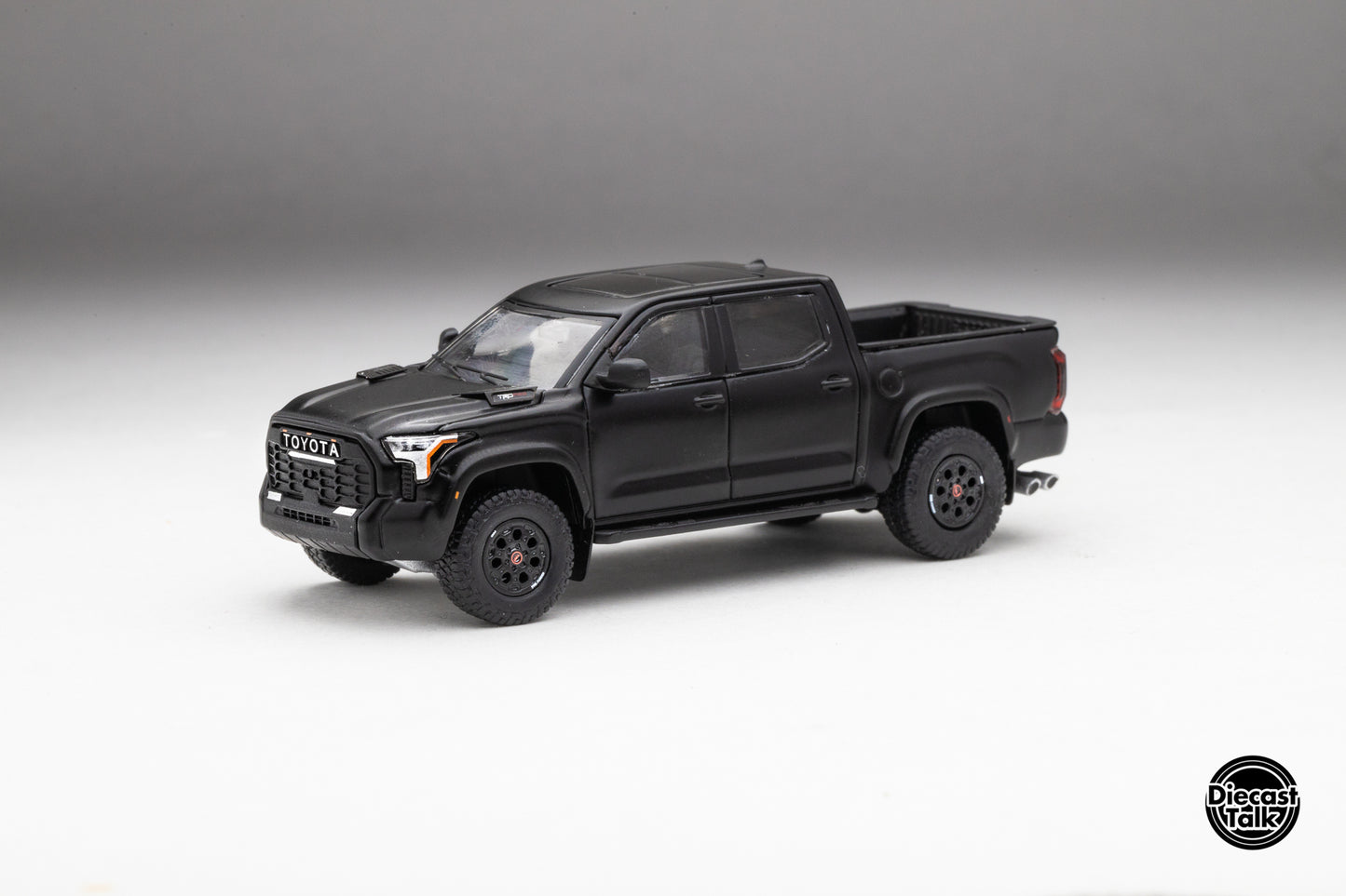 DiecastTalk Exclusive GCD 1/64 Toyota Tundra TRD PRO Solar Octane with accessories