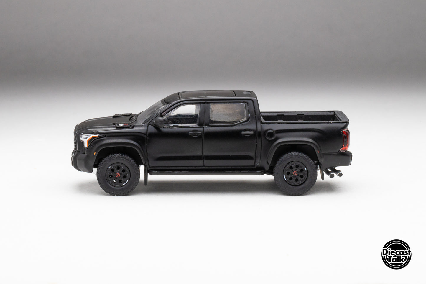 DiecastTalk Exclusive GCD 1/64 Toyota Tundra TRD PRO Solar Octane with accessories