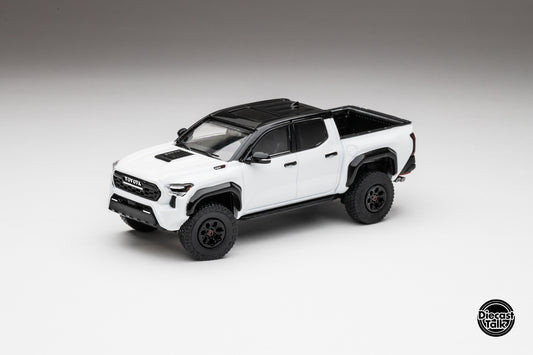 DiecastTalk Exclusive GCD 1/64 Toyota Tacoma TRD PRO (4th gen) ICE CAP WHITE