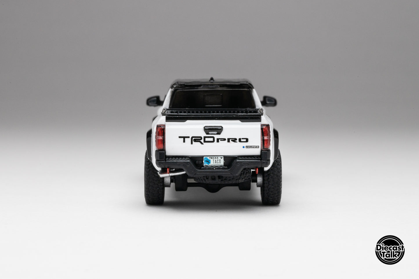 DiecastTalk Exclusive GCD 1/64 Toyota Tacoma TRD PRO (4th gen) ICE CAP WHITE