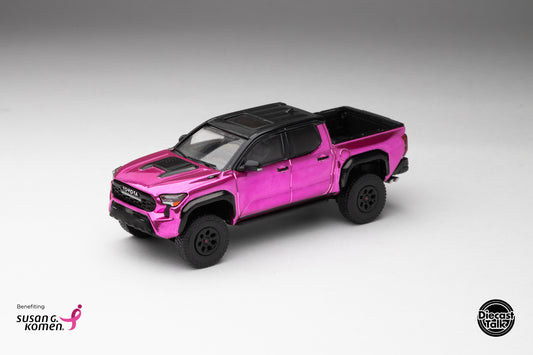 (Charity Sale) DiecastTalk Exclusive GCD 1/64 Toyota Pink Tacoma 3.0 Chase