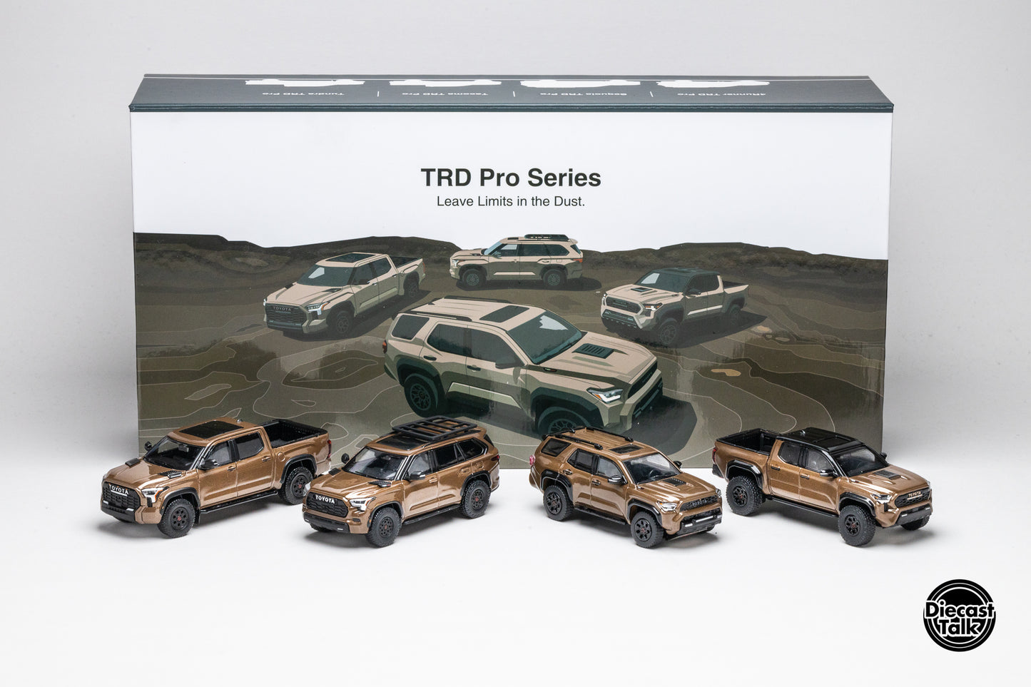 DiecastTalk GCD 1/64 Toyota TRD PRO 4-Cars Set Mudbath Color