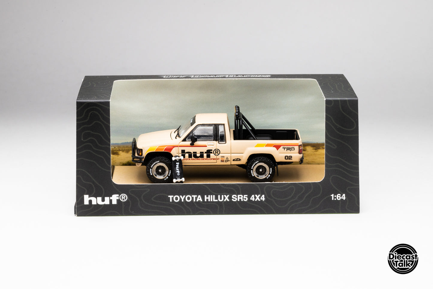 HUF x DiecastTalk 1/64 Toyota Hilux SR5 4x4 with skateboard