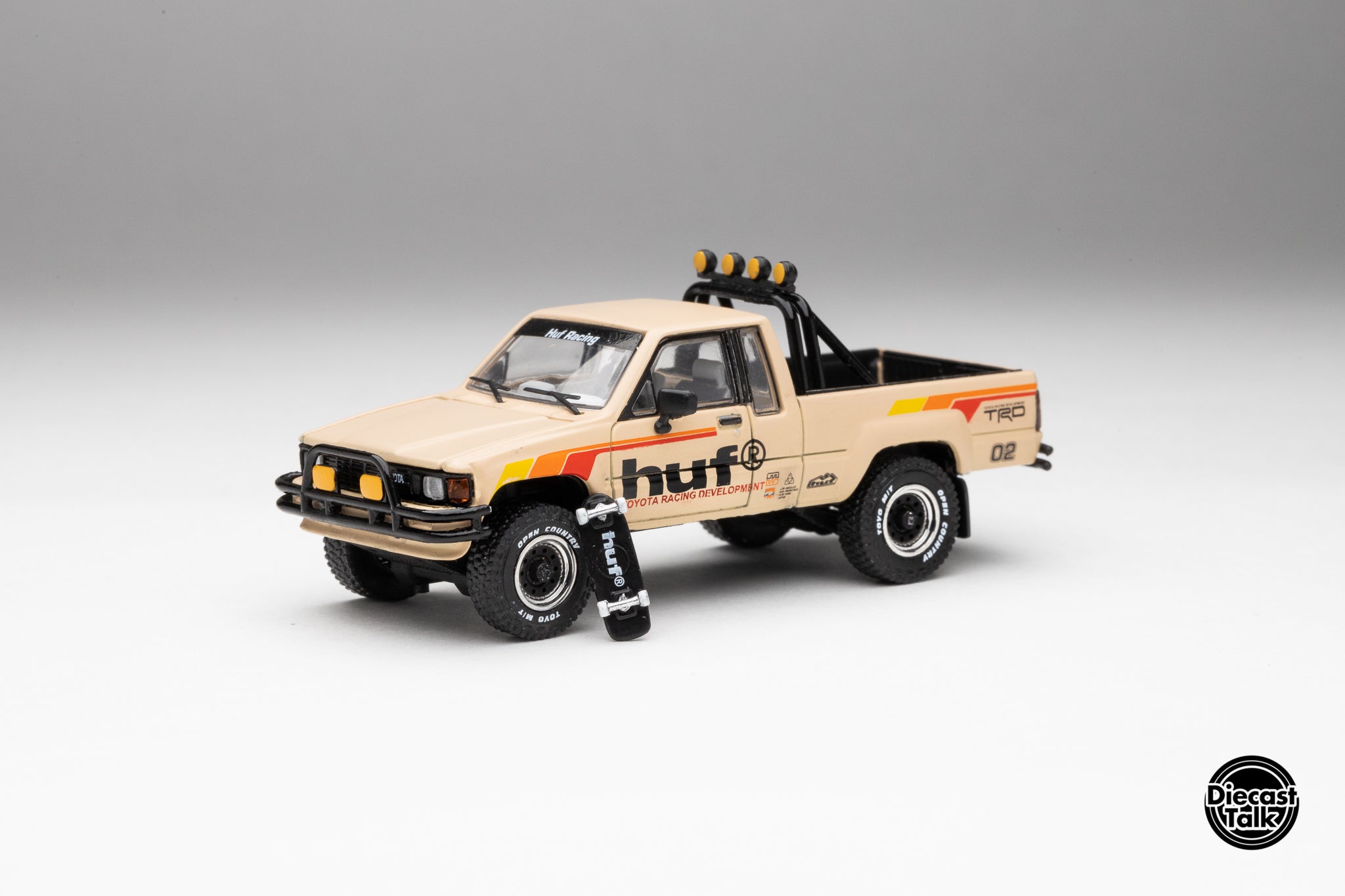 HUF x DiecastTalk 1/64 Toyota Hilux SR5 4x4 with skateboard