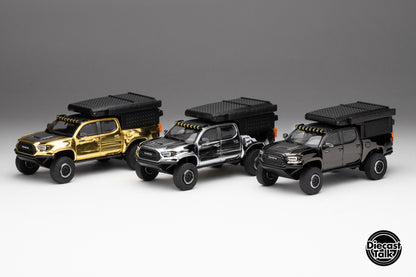 GCD DiecastTalk 5th Anniversary Exclusive 1/64 Toyota Tacoma Camper Black Chrome Ltd 650pcs