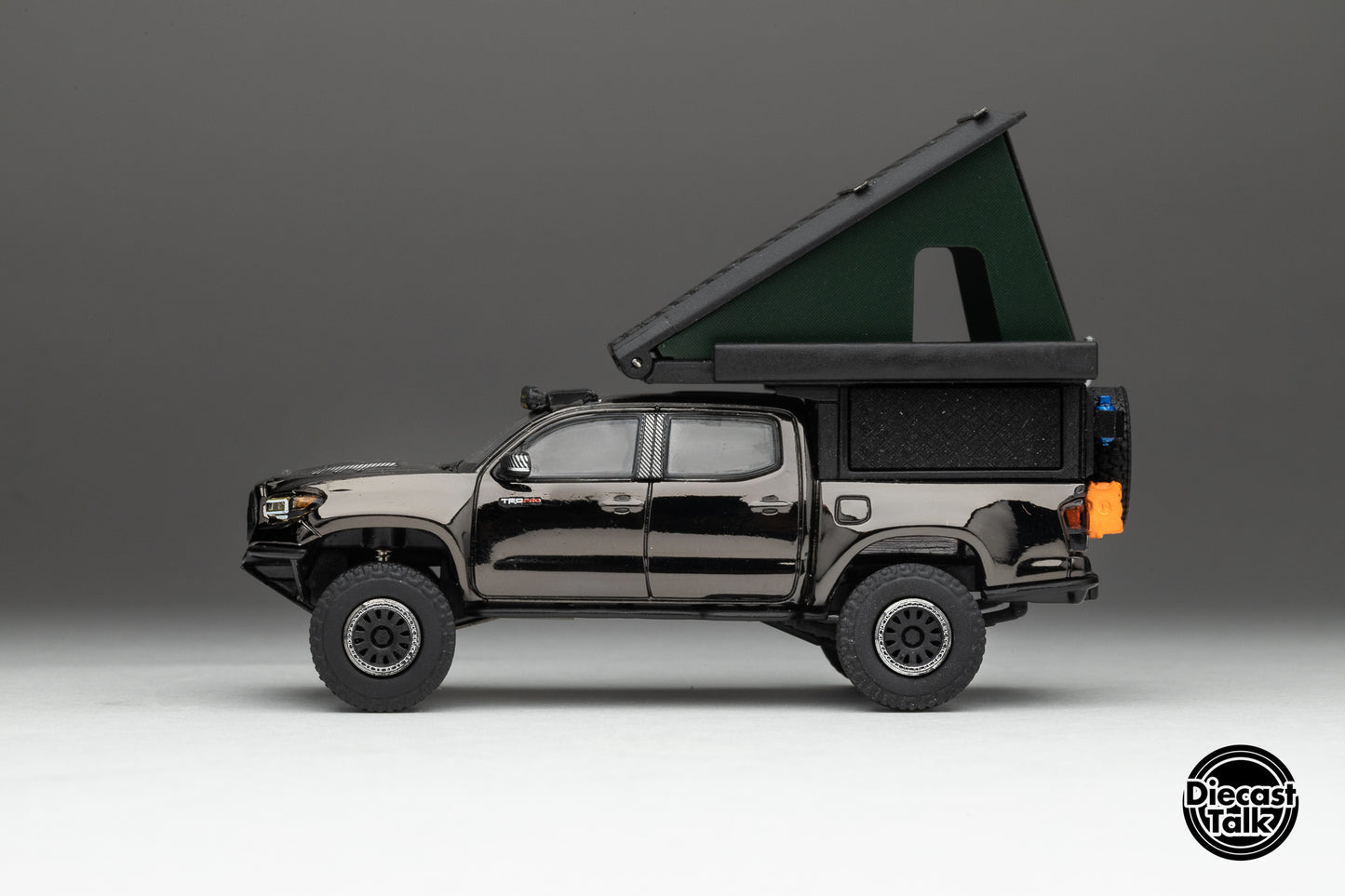 GCD DiecastTalk 5th Anniversary Exclusive 1/64 Toyota Tacoma Camper Black Chrome Ltd 650pcs