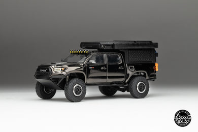 GCD DiecastTalk 5th Anniversary Exclusive 1/64 Toyota Tacoma Camper Black Chrome Ltd 650pcs