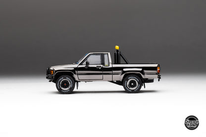 DiecastTalk MDX Exclusive 1/64 Toyota 1985 Hilux SR5 4x4 Black Chrome