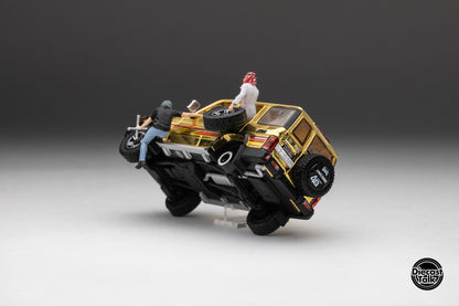 DiecastTalk MDX Exclusive 1/64 Toyota Land Cruiser 70 Arab Gold Edition