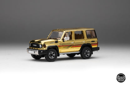 DiecastTalk MDX Exclusive 1/64 Toyota Land Cruiser 70 Arab Gold Edition