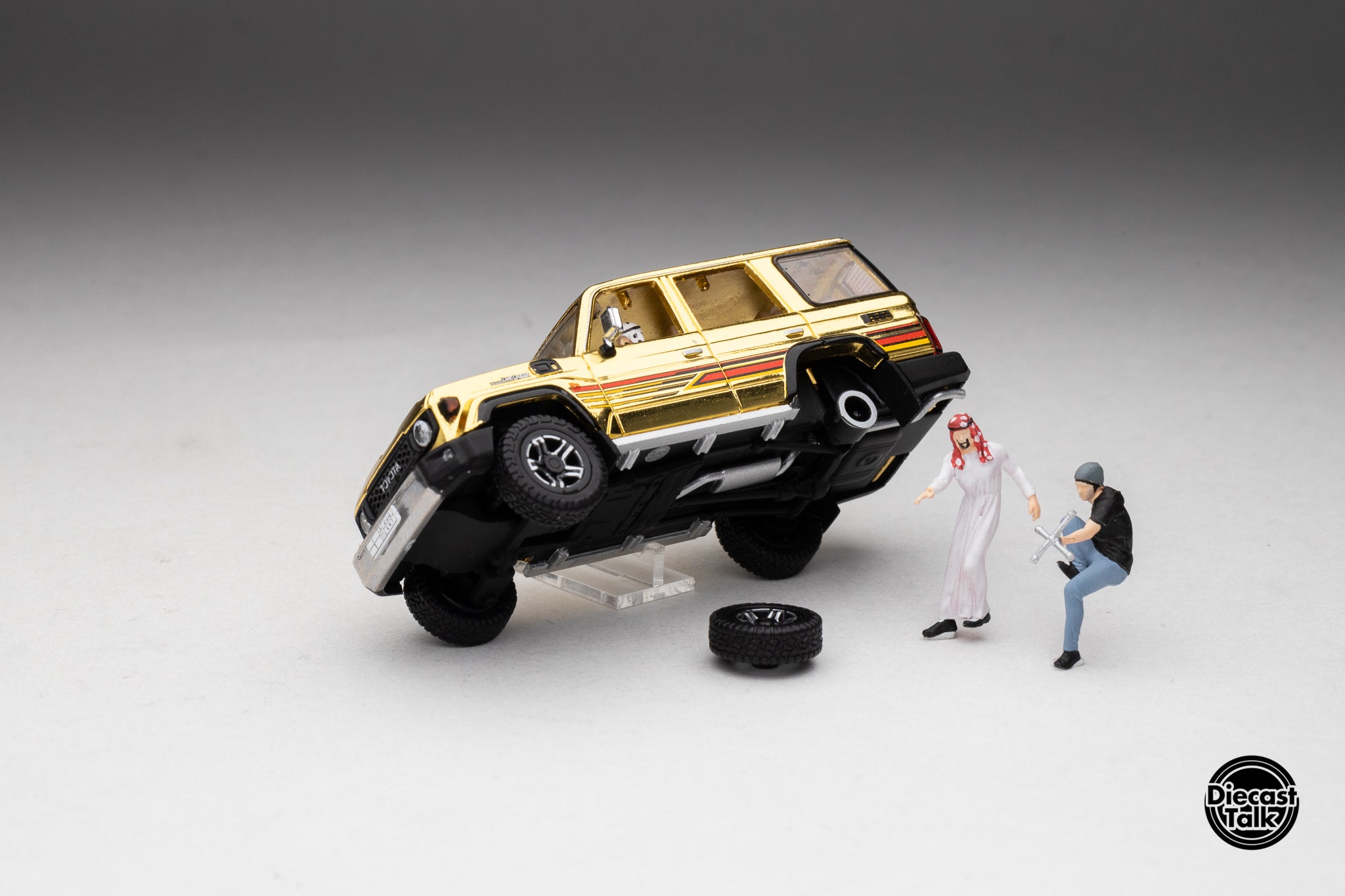 DiecastTalk MDX Exclusive 1/64 Toyota Land Cruiser 70 Arab Gold Editio