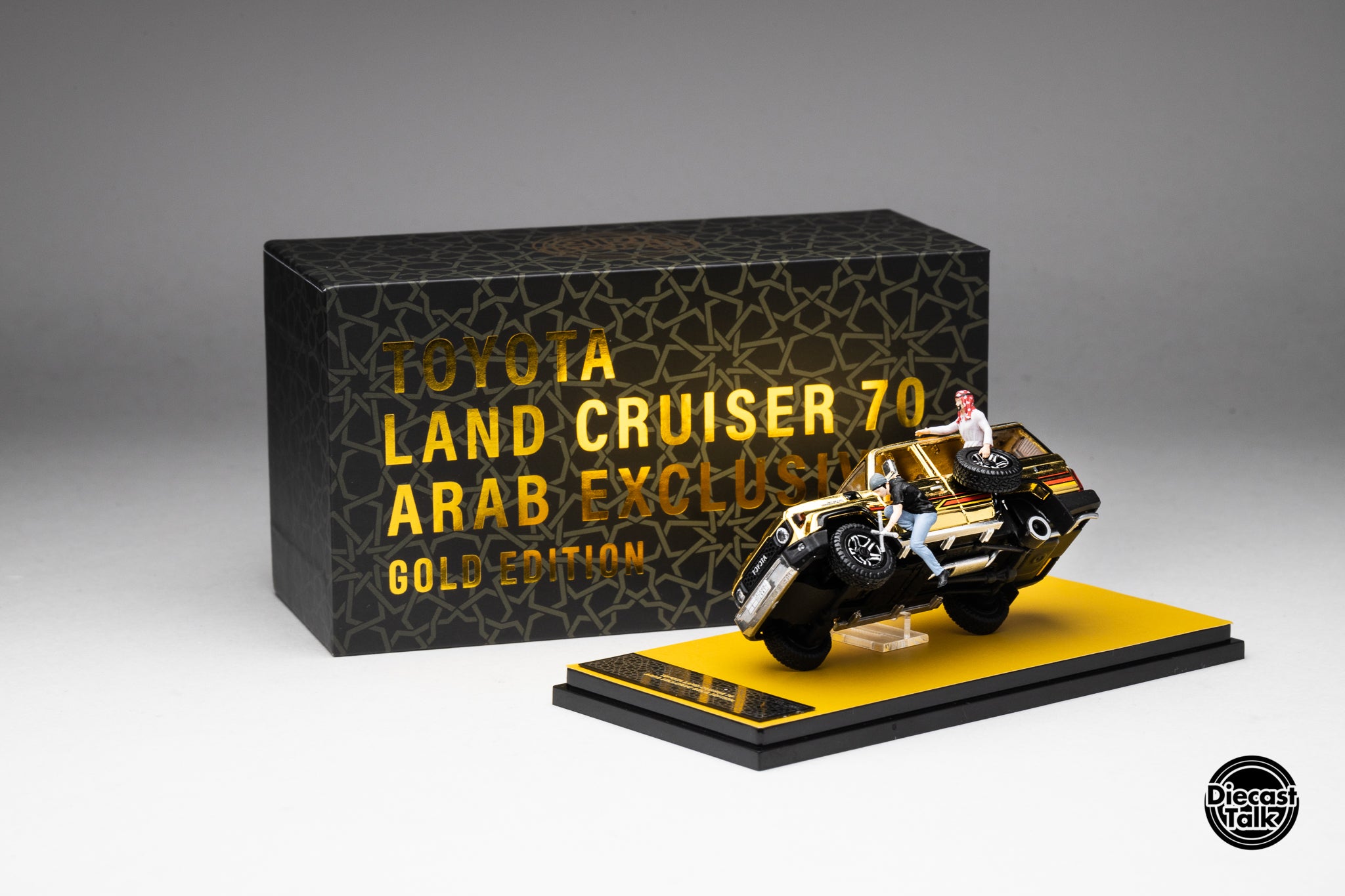 DiecastTalk MDX Exclusive 1/64 Toyota Land Cruiser 70 Arab Gold Editio