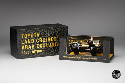 DiecastTalk MDX Exclusive 1/64 Toyota Land Cruiser 70 Arab Gold Edition