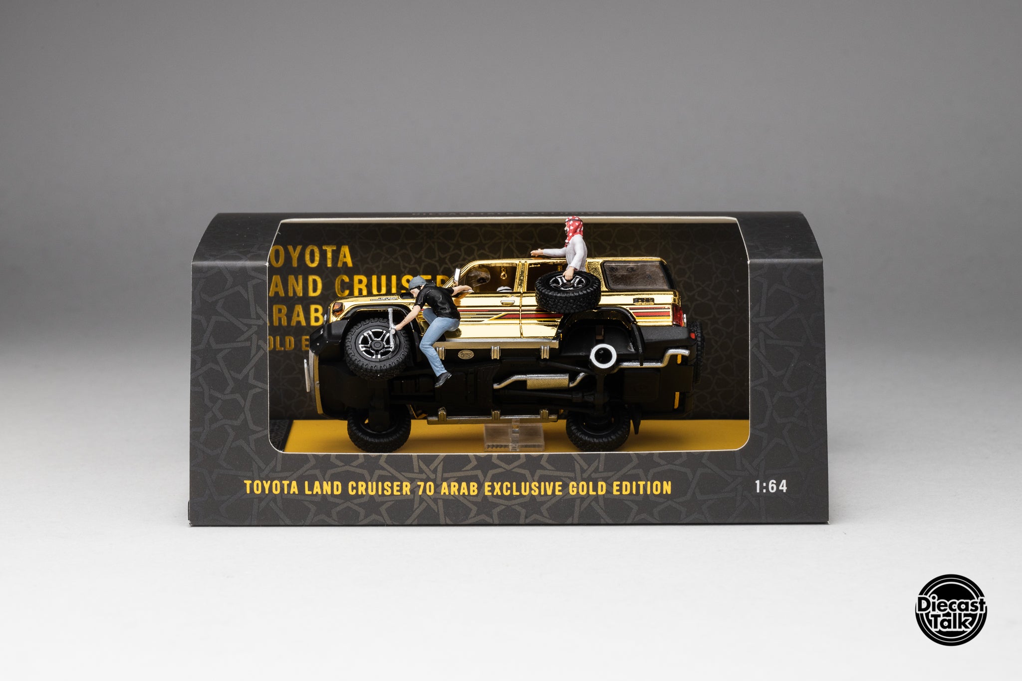 DiecastTalk MDX Exclusive 1/64 Toyota Land Cruiser 70 Arab Gold Editio