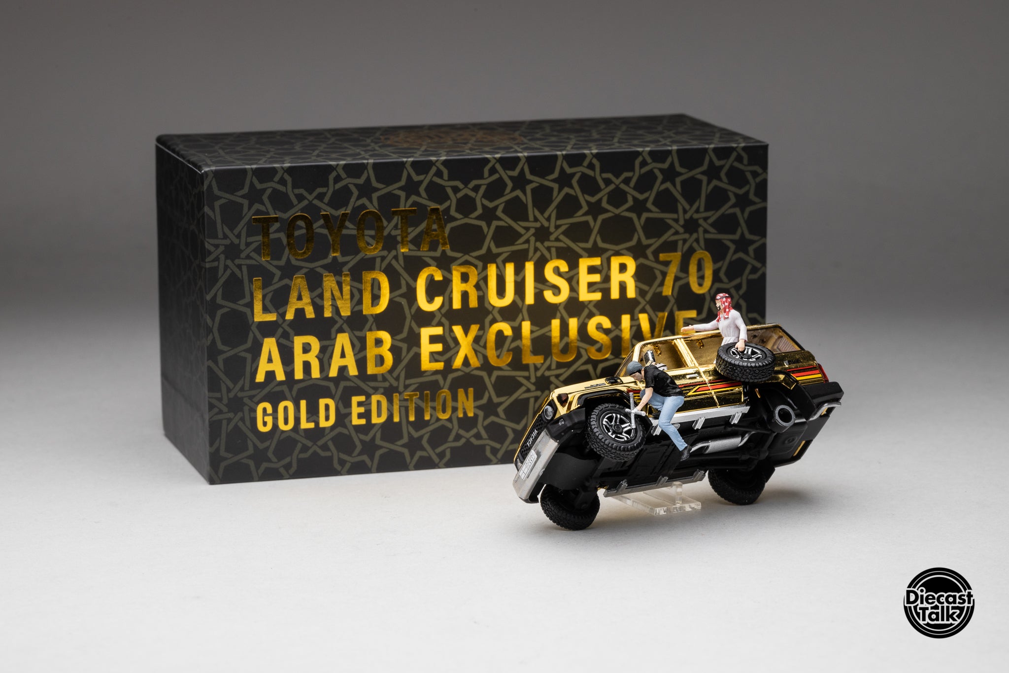 DiecastTalk MDX Exclusive 1/64 Toyota Land Cruiser 70 Arab Gold Editio