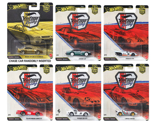 1 set of Hot Wheels 1:64 Car Culture 10th Anniversary 2026 T – Vintage Racing Assortment