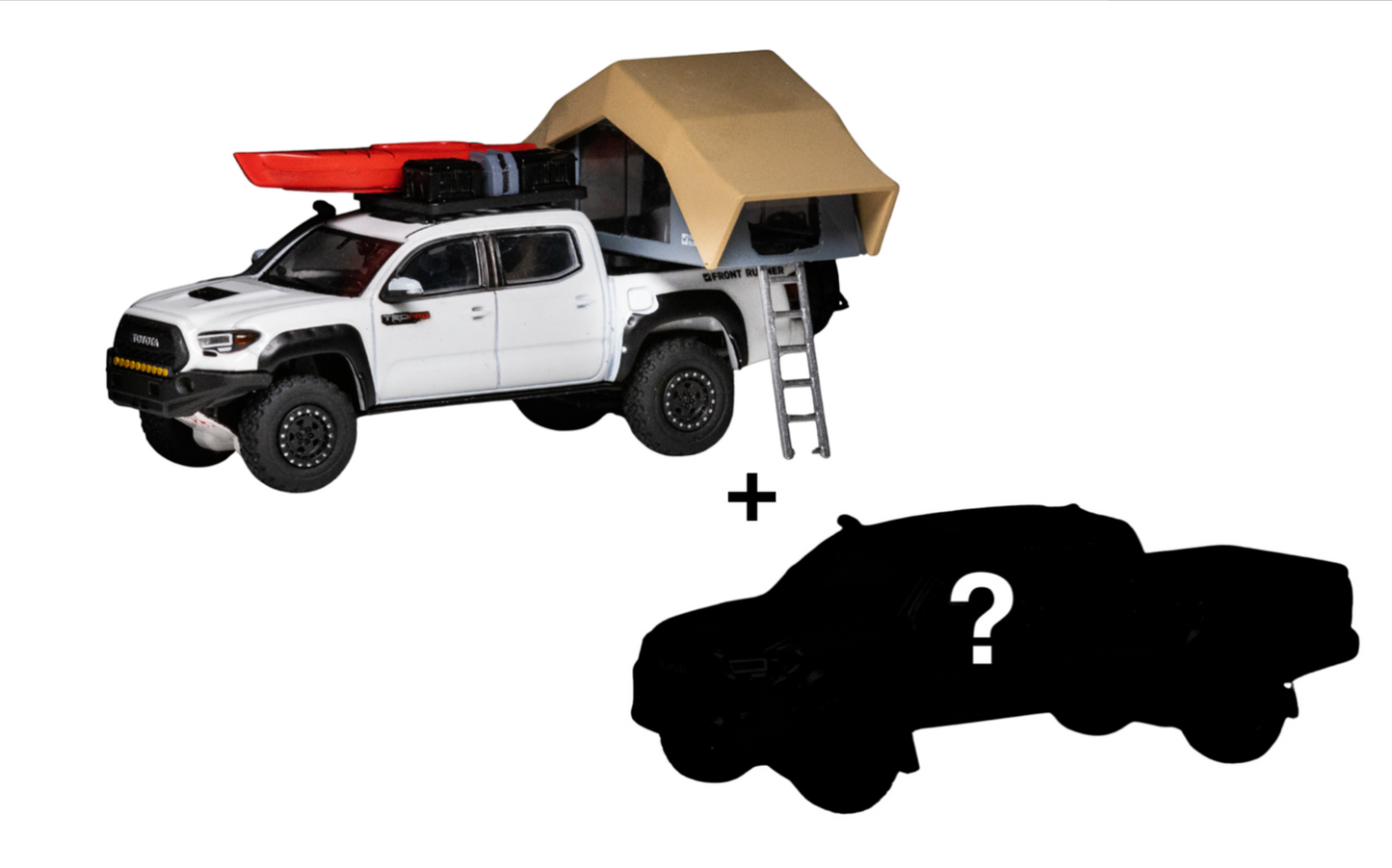 (Bundle) DiecastTalk 1/64 Toyota Tacoma White Front Runner+ Secret Car