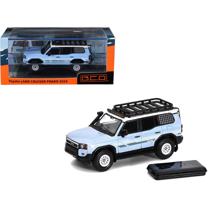 GCD 1:64 Toyota Land Cruiser Prado Light Blue with Roof Rack and Accessory