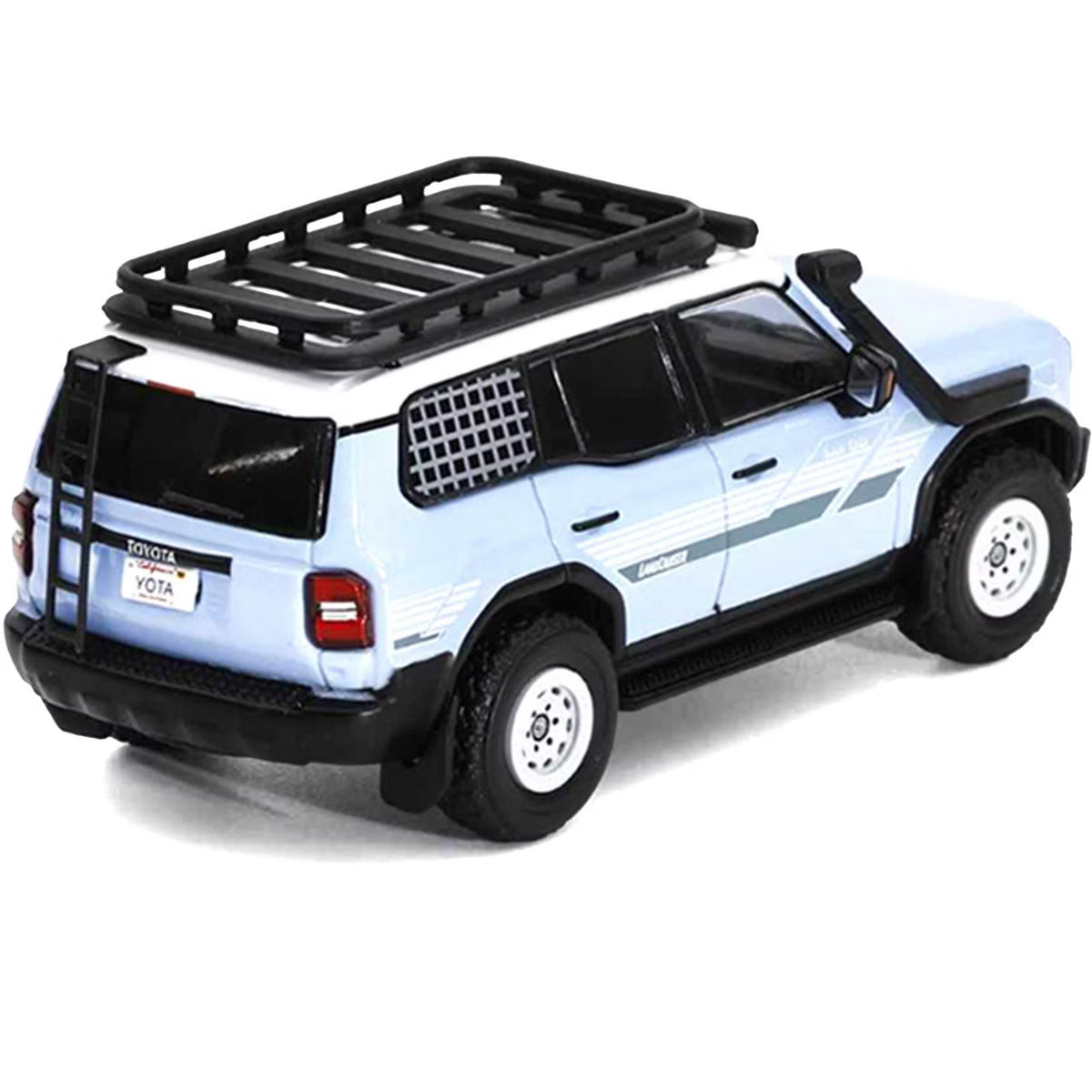 GCD 1:64 Toyota Land Cruiser Prado Light Blue with Roof Rack and Accessory