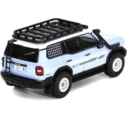 GCD 1:64 Toyota Land Cruiser Prado Light Blue with Roof Rack and Accessory