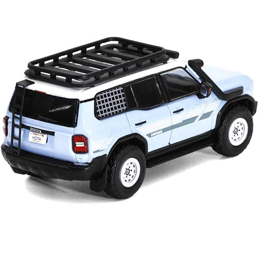 GCD 1:64 Toyota Land Cruiser Prado Light Blue with Roof Rack and Accessory