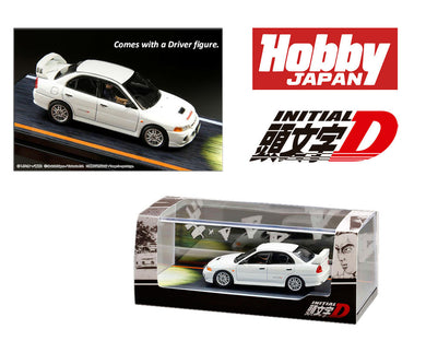 (Preorder) Hobby Japan 1:64 Mitsubishi Lancer RS Evolution Ⅳ / INITIAL D vs Takumi Fujiwara with Seiji Iwaki Figure inside the car