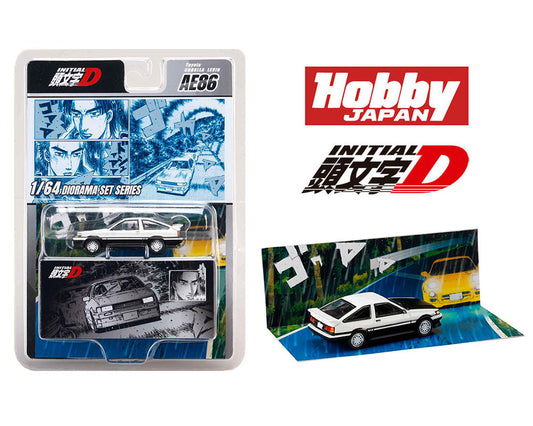 Hobby Japan 1:64 Initial D Diorama Set Series Toyota Corolla Levin (AE86) Wataru Akiyama VS Keisuke Takahashi