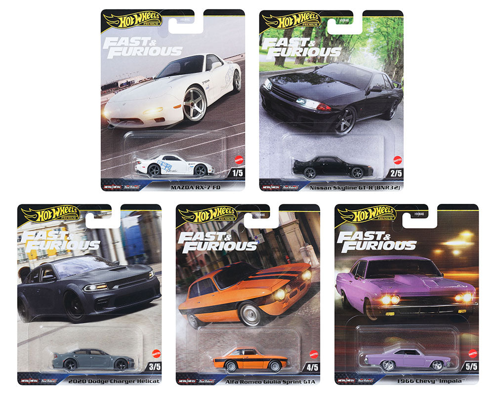 値下げ中！Hot Wheels Fast & Furious 豪華セット！ NEW 5-PACK Hot Wheels Premium Fast & Furious 1:64 Die-Cast