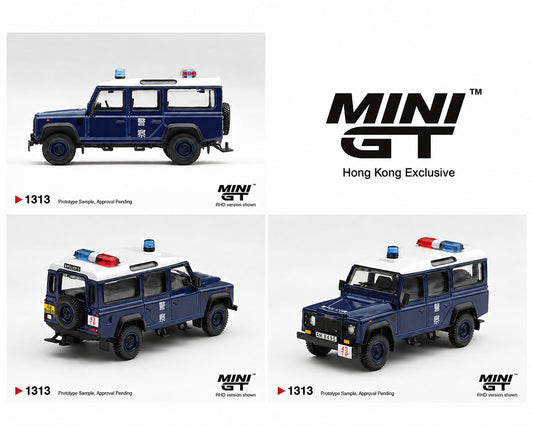 Mini GT 1:64 Land Rover Defender 110 Royal HK Police Tai Po District – Blue – Hong Kong Exclusive – Limited Edition