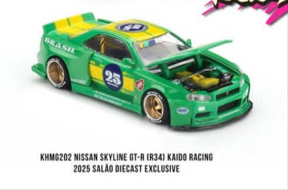 Kaido House Brazil 1:64 Nissan Skyline GT-R (R34) Kaido Racing SALAO event exclusive