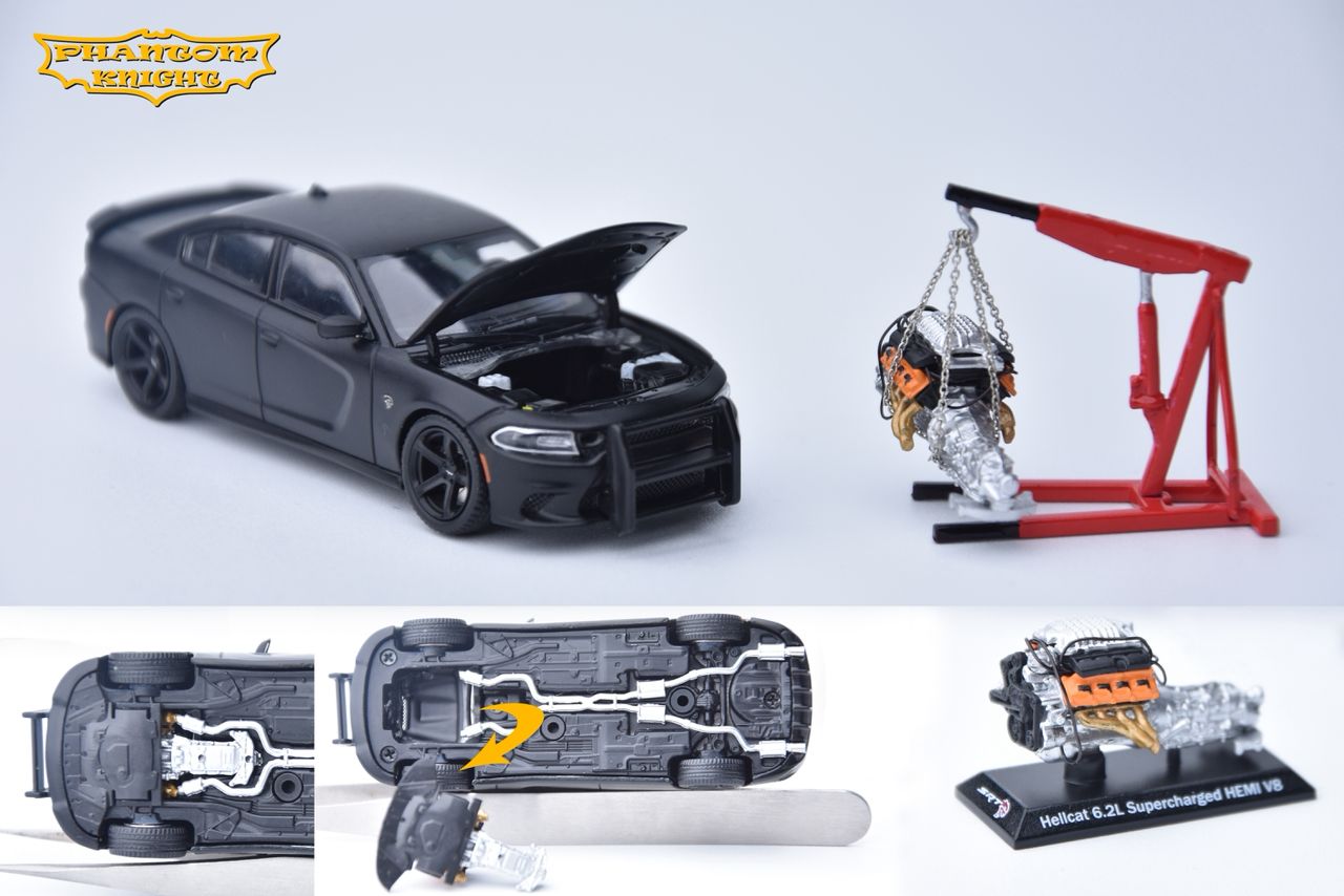 Phantom Knight 1/64 Dodge Charger SRT Hellcat with accessories