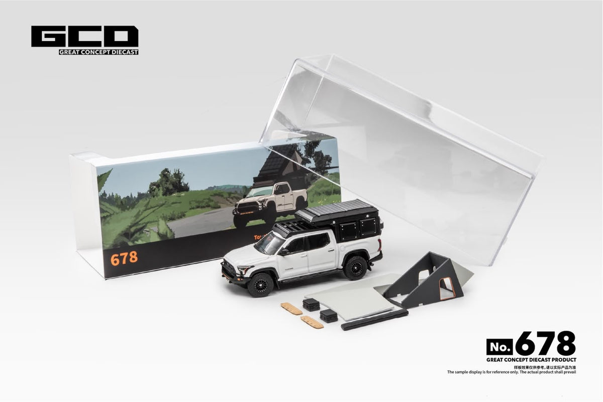 GCD 1:64 Toyota Tundra Camper with accessories White